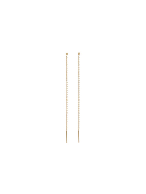 14k Tiny Ball Threader Earrings