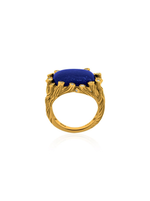 Enchanted Forest Ring With Lapis And Diamonds