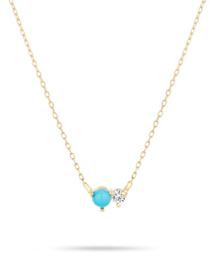 Turquoise + Diamond Amigos Necklace