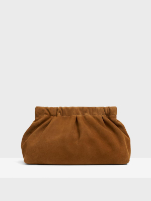 Pleated Clutch In Suede