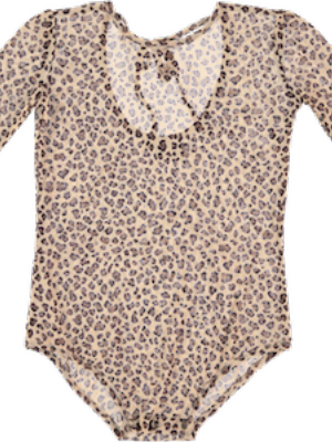 Tocoto Vintage Animal Print Tulle Bodysuit - Brown