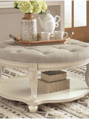 Realyn Ottoman Coffee Table White/brown - Signature Design By Ashley