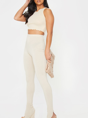 Petite Stone Split Hem Jersey Leggings