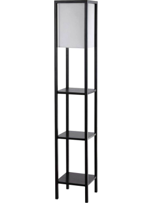 Riley Shelf Floor Lamp Black