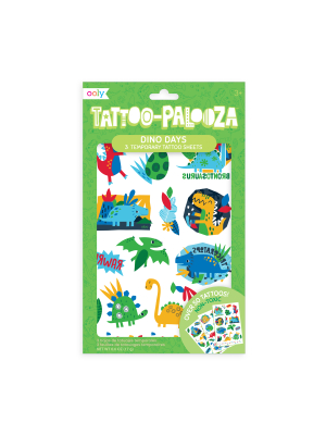 Tattoo-palooza Temporary Tattoos - Dino Days - 3 Sheets