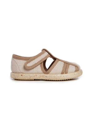 Canvas Yute Sandal In Stripes