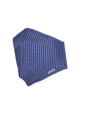 Menswear Mask - Two Blue Houndstooth