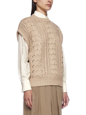 Brunello Cucinelli Cable-knitted Short Sleeve Jumper