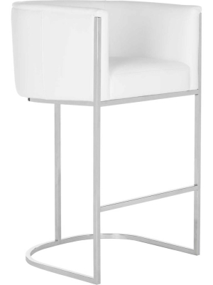 Shanara Leather Bar Stool White