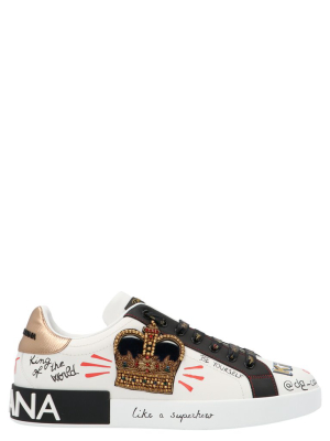 Dolce & Gabbana Portofino Print Low-top Sneakers