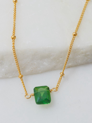 Stone Drop Choker, Emerald Cz