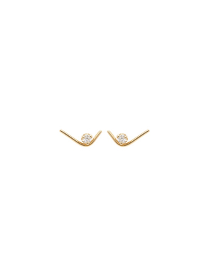 14k Prong Set Diamond Check Mark Studs