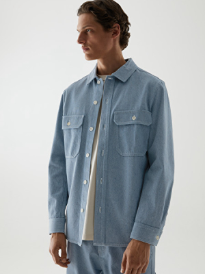 Organic Cotton Utility-style Denim Overshirt