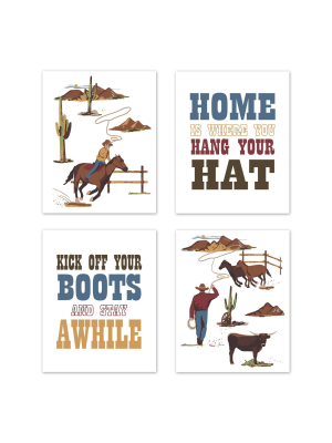 4pc Wild West Art Print Set - Sweet Jojo Designs