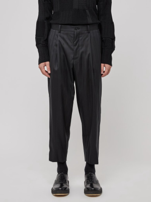 Pinstripe Trousers In Black