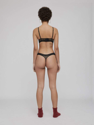 Cube Mesh Thong Black