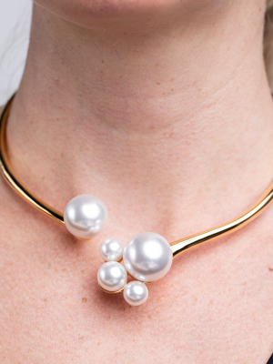 Pearl Cluster Bib Necklace