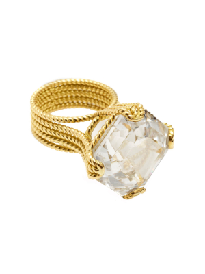 Icon Veil 18k Yellow Gold Goshenite Ring