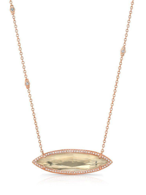 14kt Rose Gold Triple Diamond Chain Serena Necklace