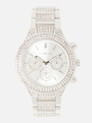 Crystal Bezel Link Bracelet Watch