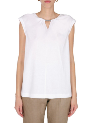 Brunello Cucinelli V-neck Sleeveless Blouse