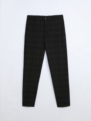 Plaid Textured Suit Pants