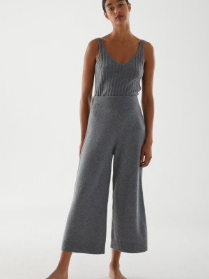 Recycled Cashmere Wide-leg Pants