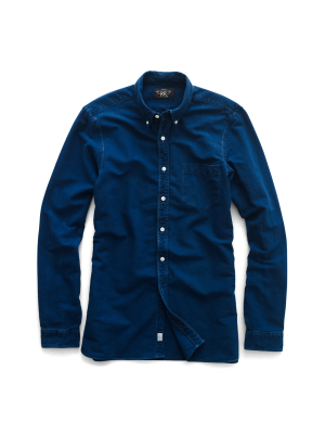 Indigo Cotton Oxford Shirt