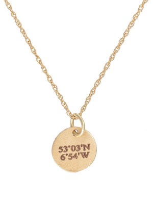 Solid Gold Not All Who Wander Are Lost Midi Coordinates Necklace
