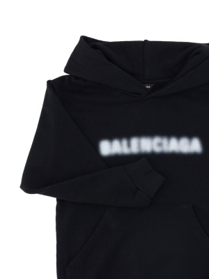 Balenciaga Kids Blurred Logo Printed Hoodie