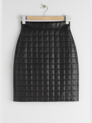 Quilted Leather Skirt