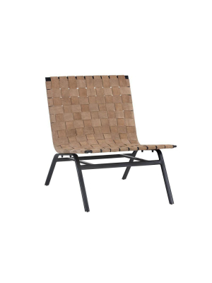 Omari Lounge Chair - Black - Light Tan