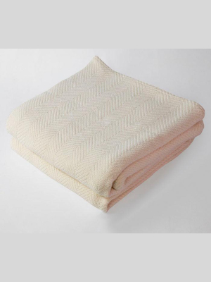 Harlow Henry Herringbone Natural Blanket - 3 Available Sizes