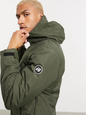 Pull&bear Overhead Padded Jacket In Khaki