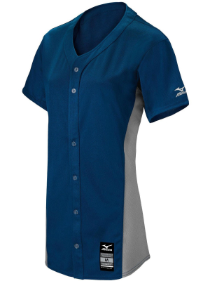 Mizuno Women's Pro Full Button Softball Game Jersey