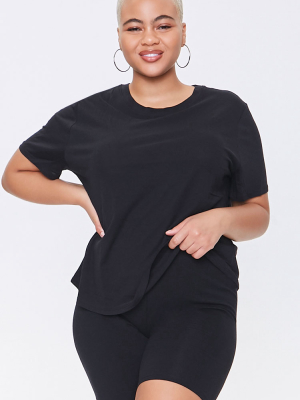 Plus Size Cotton-blend Tee