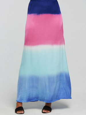 Stretch Silky Basics Side Slit Maxi Skirt