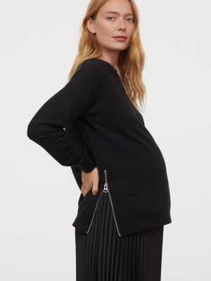 Mama Zip-detail Sweatshirt