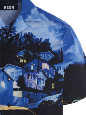 Msgm X Seth Armstrong Graphic Printed Short Sleeve Shirt