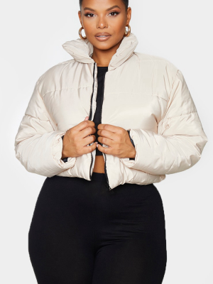 Plus Stone Cropped Puffer Jacket