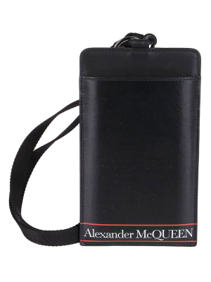 Alexander Mcqueen Logo Print Strapped Cardholder