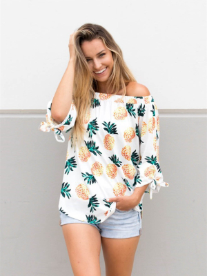 Pineapple Off Shoulder Top