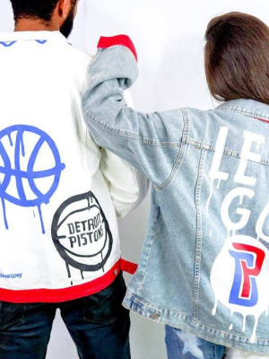 'go Pistons' Denim Jacket - Women