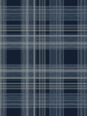 Rad Plaid Peel-and-stick Wallpaper In Denim Blue By Stacy Garcia For Nextwall