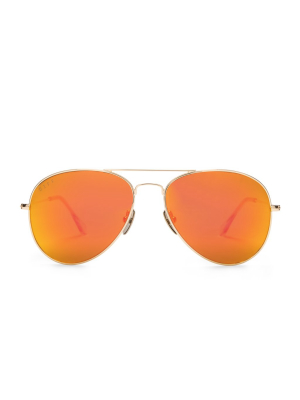 Cruz - Gold + Orange Mirror Sunglasses