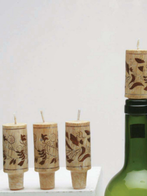 Tag Wine Cork Candle Set Of 4