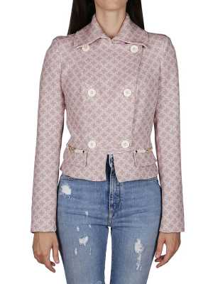 Elisabetta Franchi Chain Printed Double Breasted Blazer