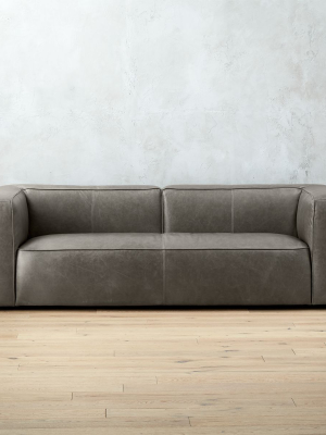 Lenyx Grey Leather Sofa