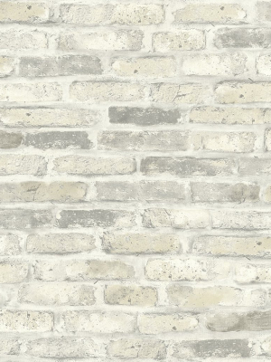 Vintage Brick Wallpaper In Soft Neutral From The Vintage Home 2 Collection By Wallquest