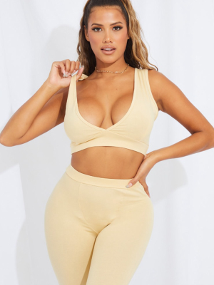 Shape Stone Cotton Plunge Bralet